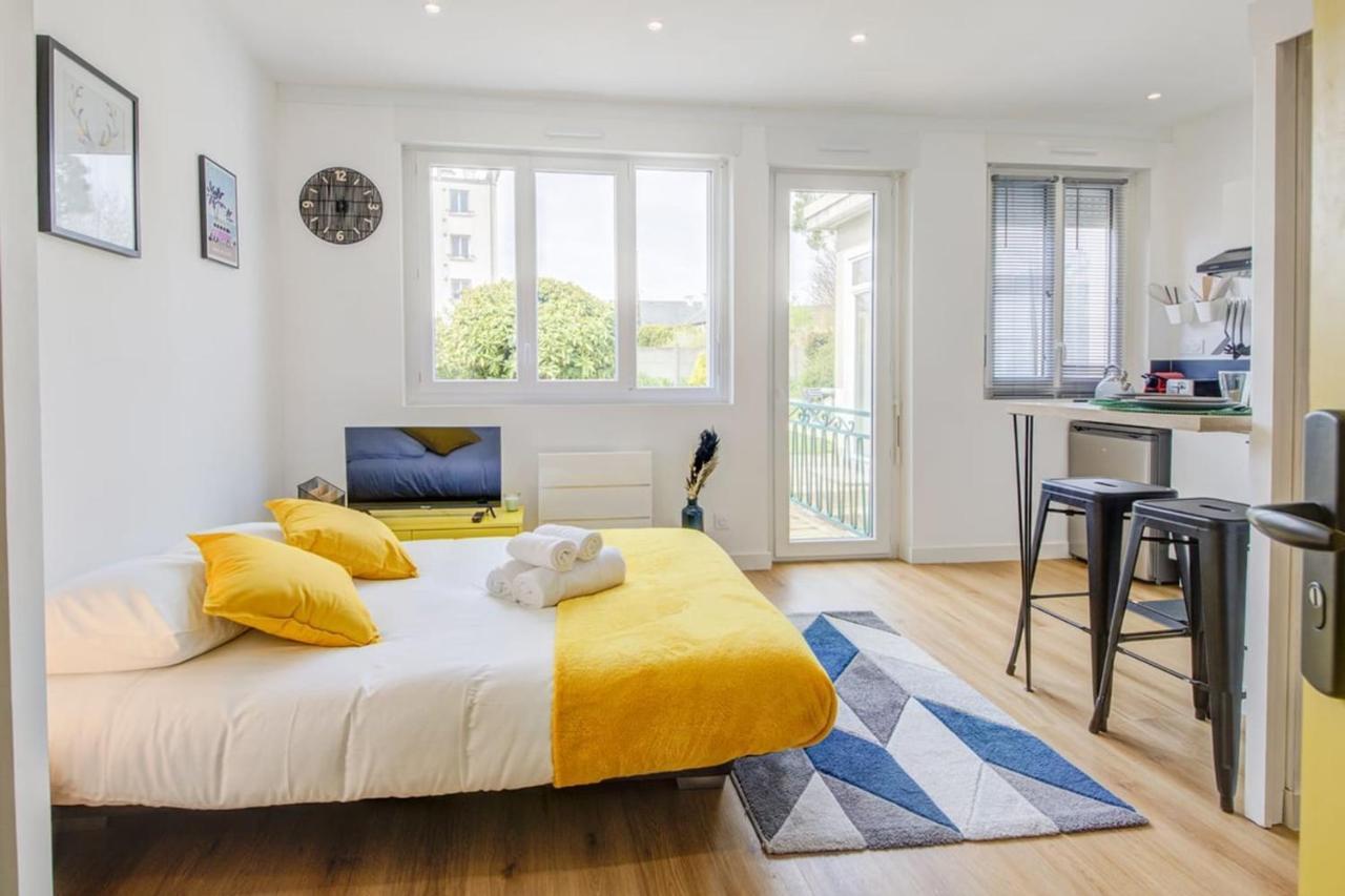 Apartament Le Yellow, Studio Renove, Tout Confort, Jardin Saint-Jacques-de-la-Lande Zewnętrze zdjęcie