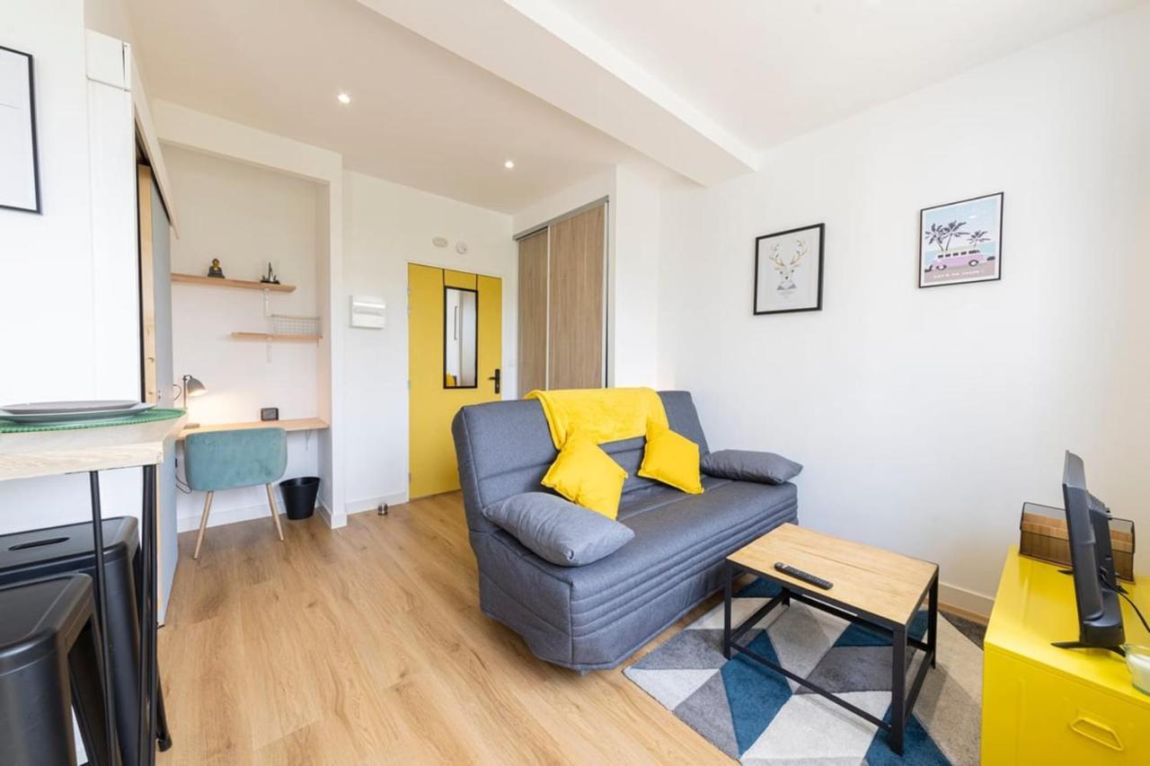 Apartament Le Yellow, Studio Renove, Tout Confort, Jardin Saint-Jacques-de-la-Lande Zewnętrze zdjęcie