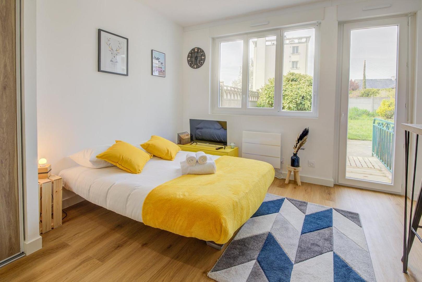 Apartament Le Yellow, Studio Renove, Tout Confort, Jardin Saint-Jacques-de-la-Lande Zewnętrze zdjęcie